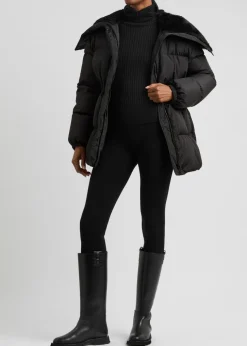 Logo ribbed-knit leggings