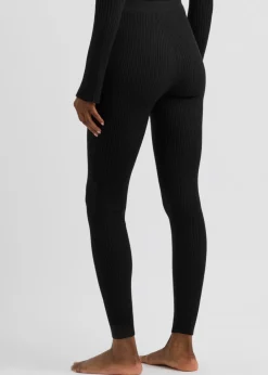 Logo ribbed-knit leggings