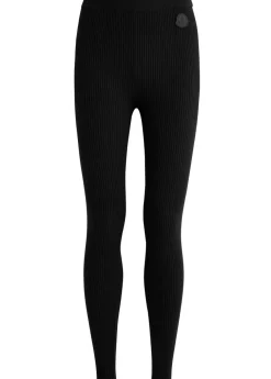 Logo ribbed-knit leggings