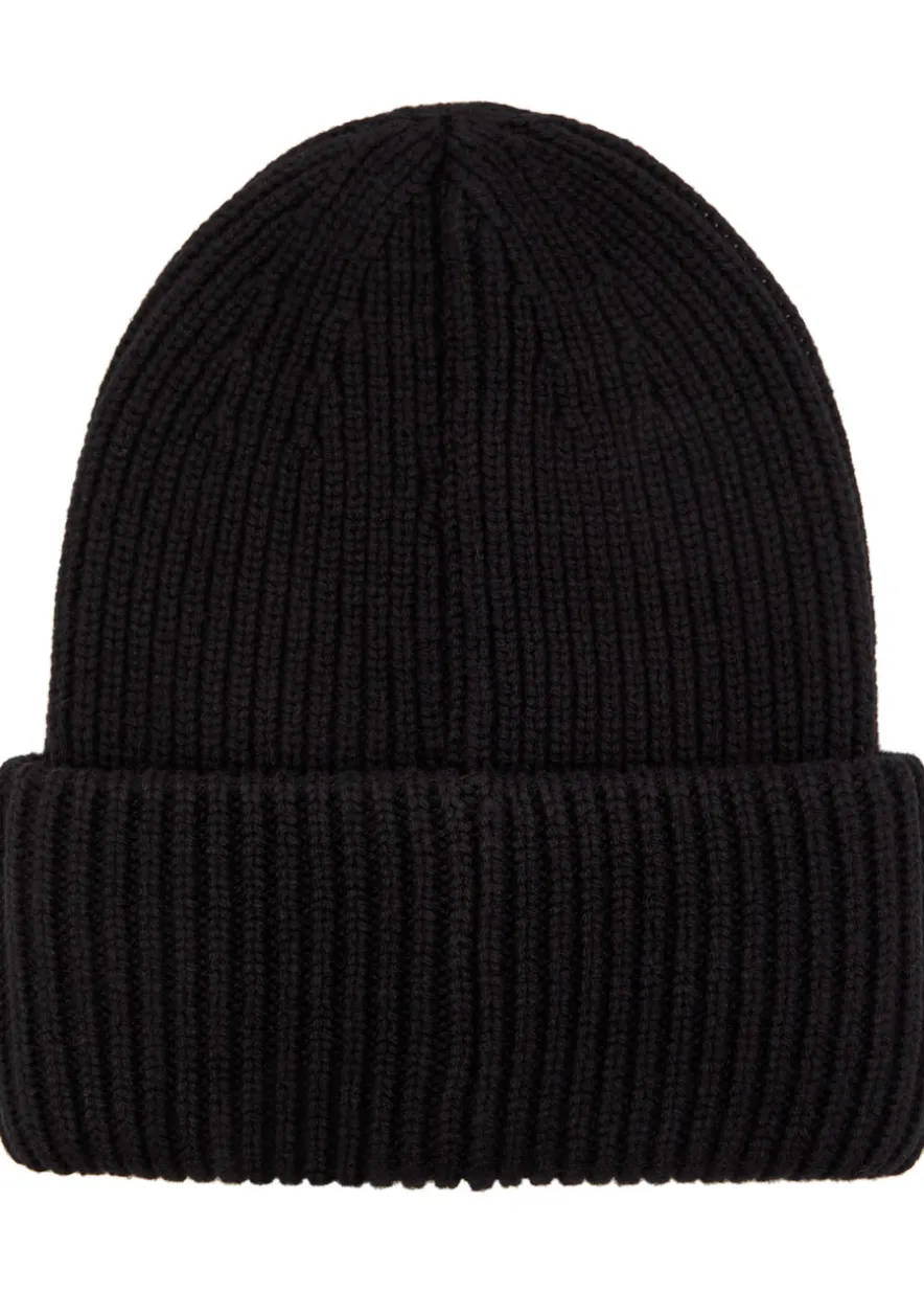 Logo ribbed wool and cashmere-blend beanie