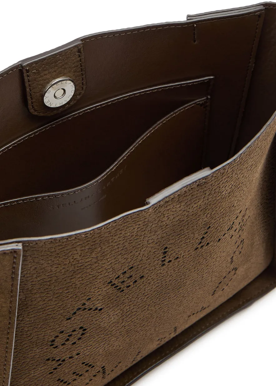 Logo square grained faux leather cross-body bag