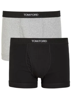 Logo stretch-cotton boxer briefs - set of two