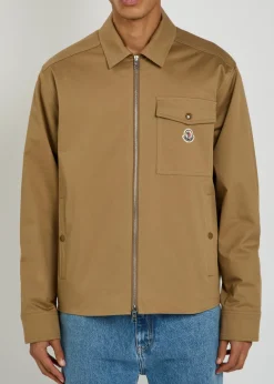 Logo stretch-cotton overshirt