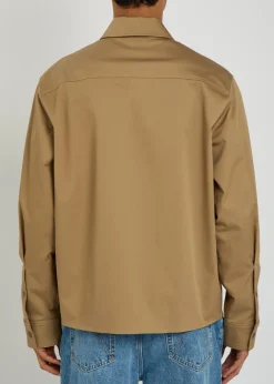 Logo stretch-cotton overshirt
