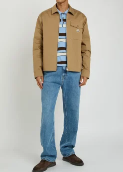 Logo stretch-cotton overshirt