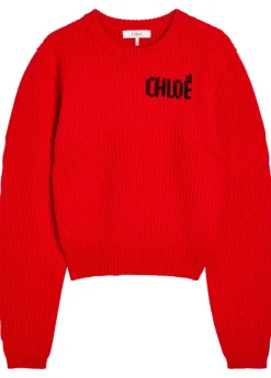 Logo wool and cashmere-blend jumper