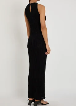 Lola open-knit cotton maxi dress