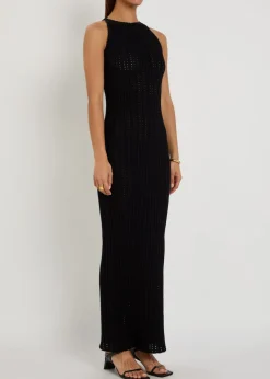 Lola open-knit cotton maxi dress