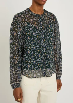 Lollie floral-print silk blouse