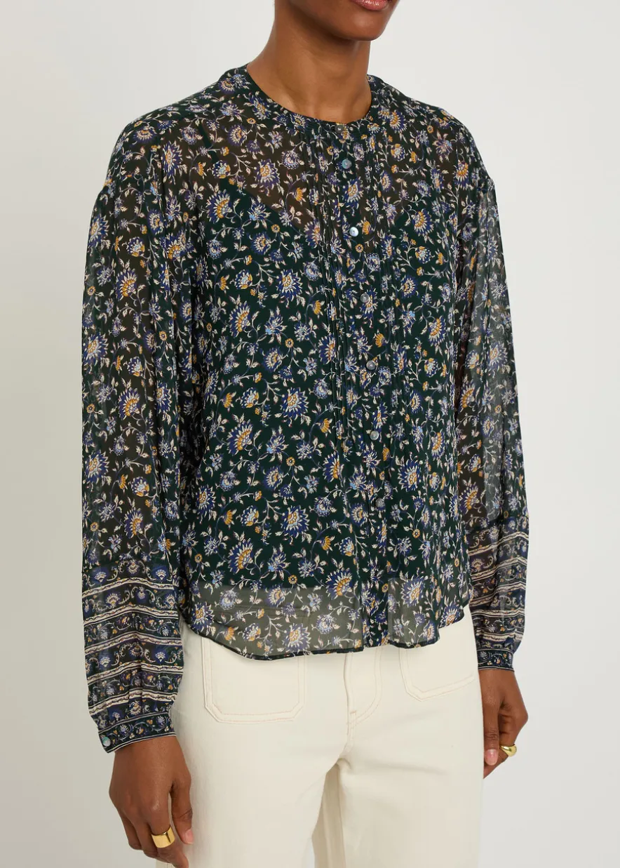 Lollie floral-print silk blouse