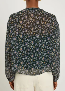 Lollie floral-print silk blouse