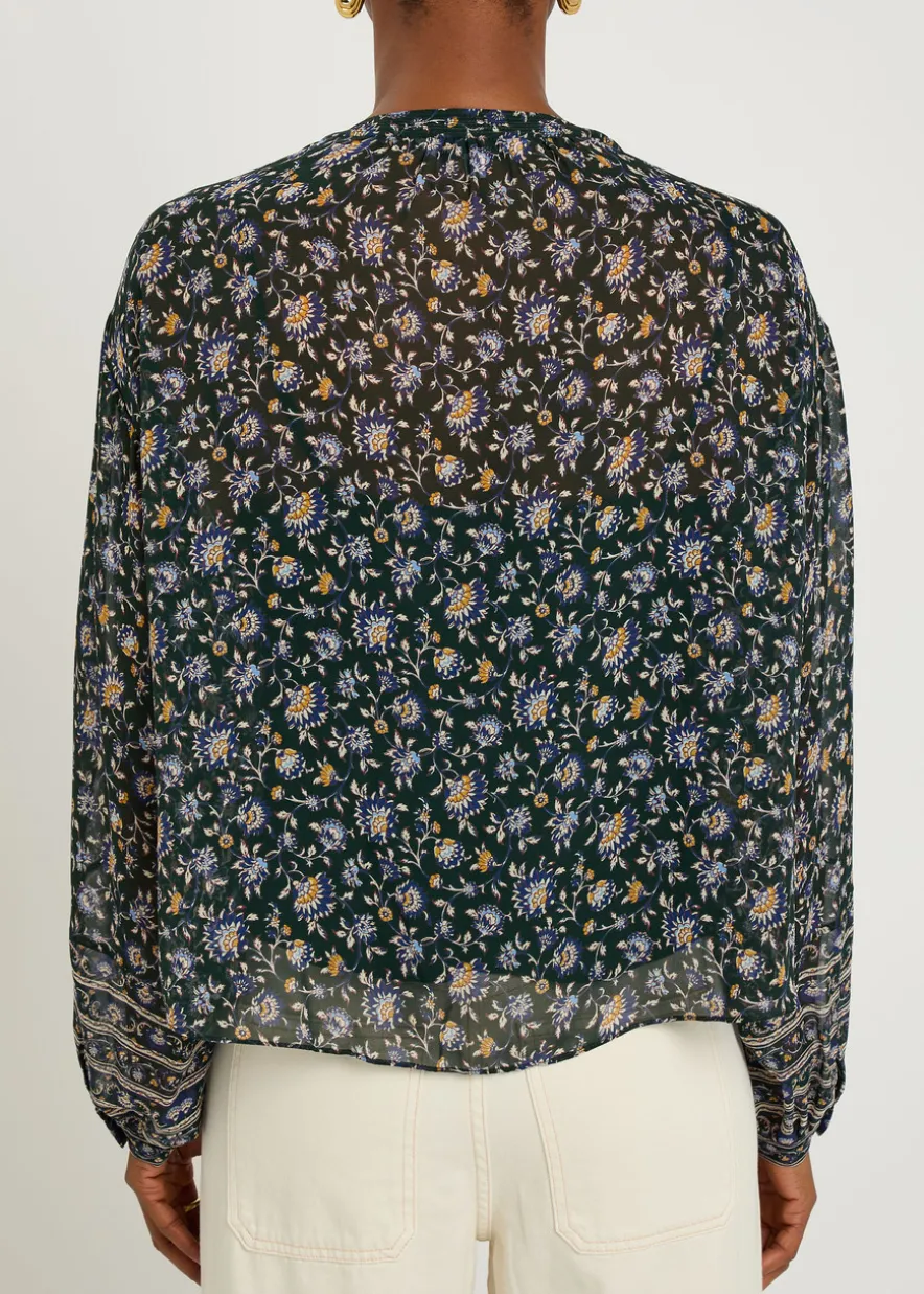Lollie floral-print silk blouse