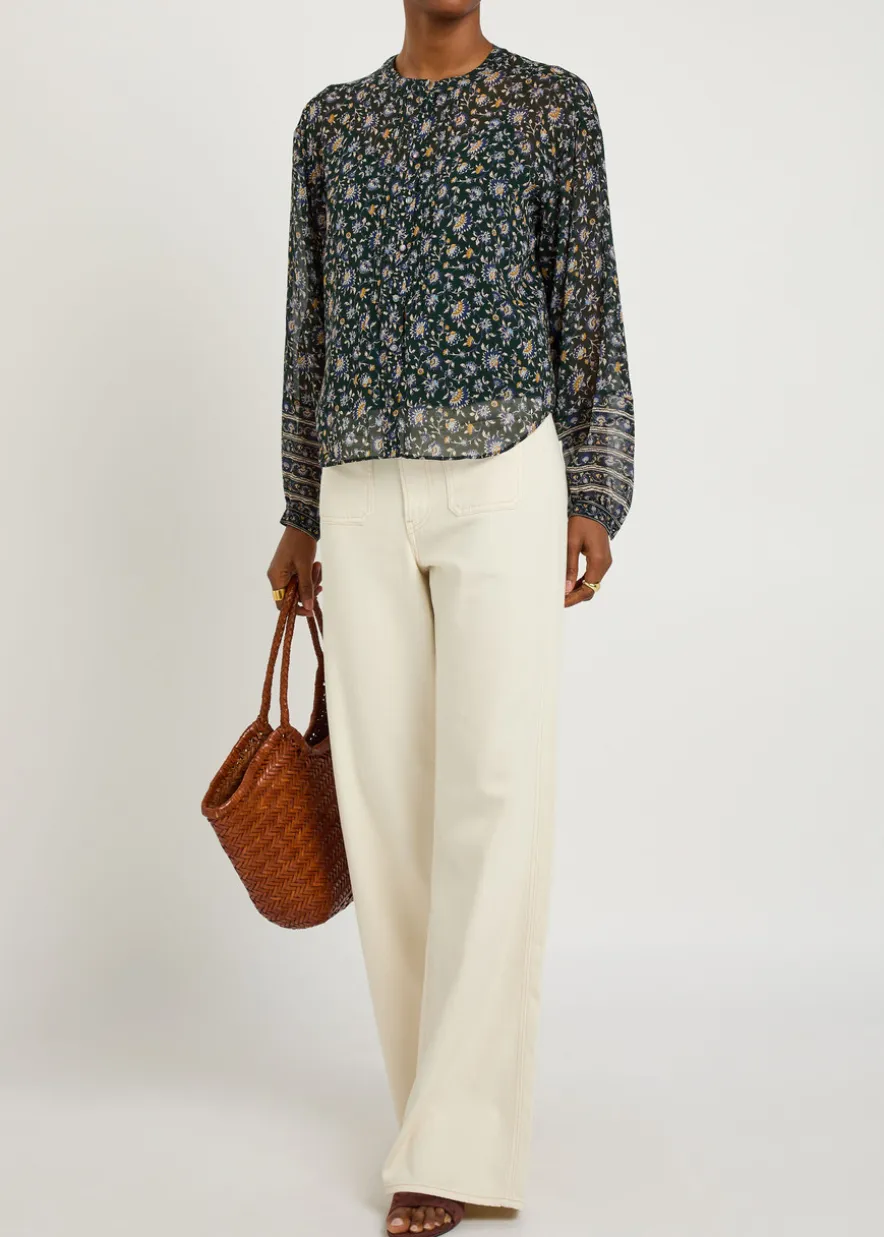 Lollie floral-print silk blouse