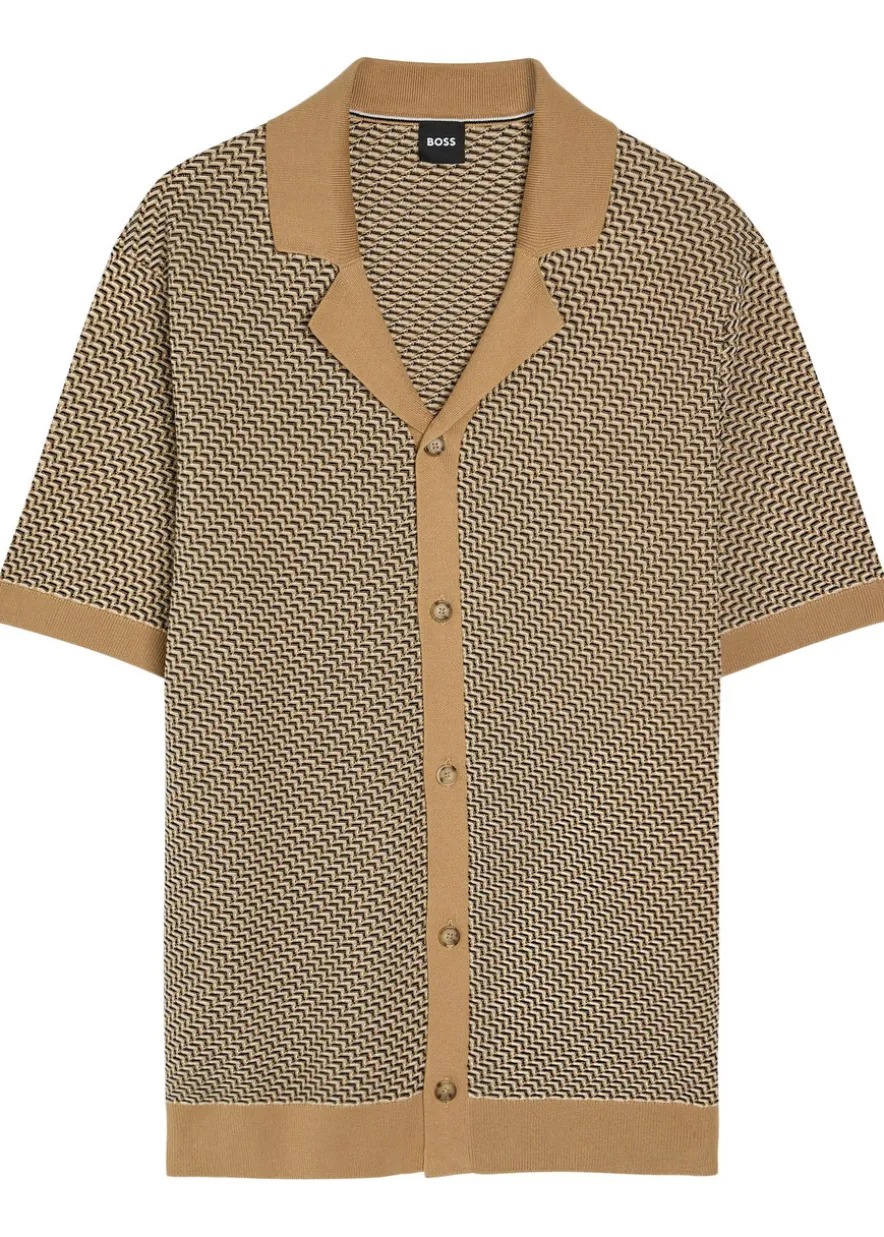 Lomare jacquard cotton shirt