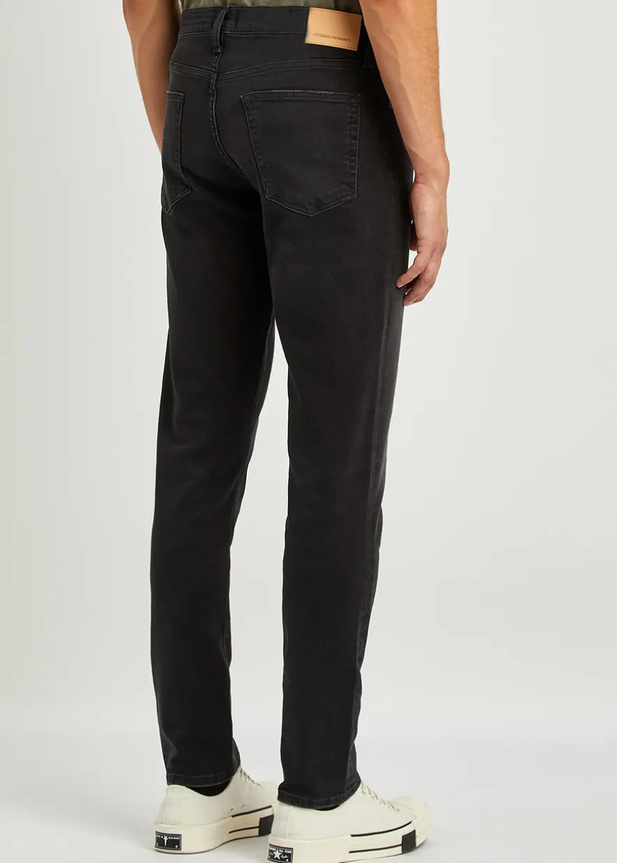 London dark grey slim-leg jeans