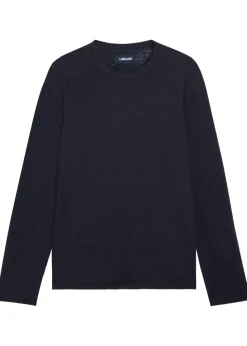 Long sleeve linen-blend T-shirt