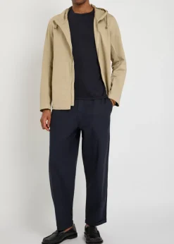 Long sleeve linen-blend T-shirt