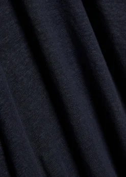 Long sleeve linen-blend T-shirt