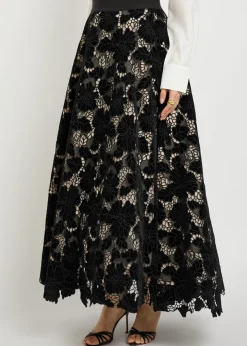 Lorena cutwork lace maxi skirt