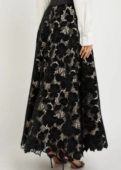 Lorena cutwork lace maxi skirt