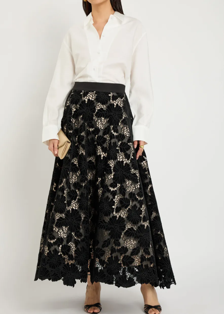 Lorena cutwork lace maxi skirt
