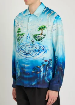 Lost Atlantis printed silk shirt