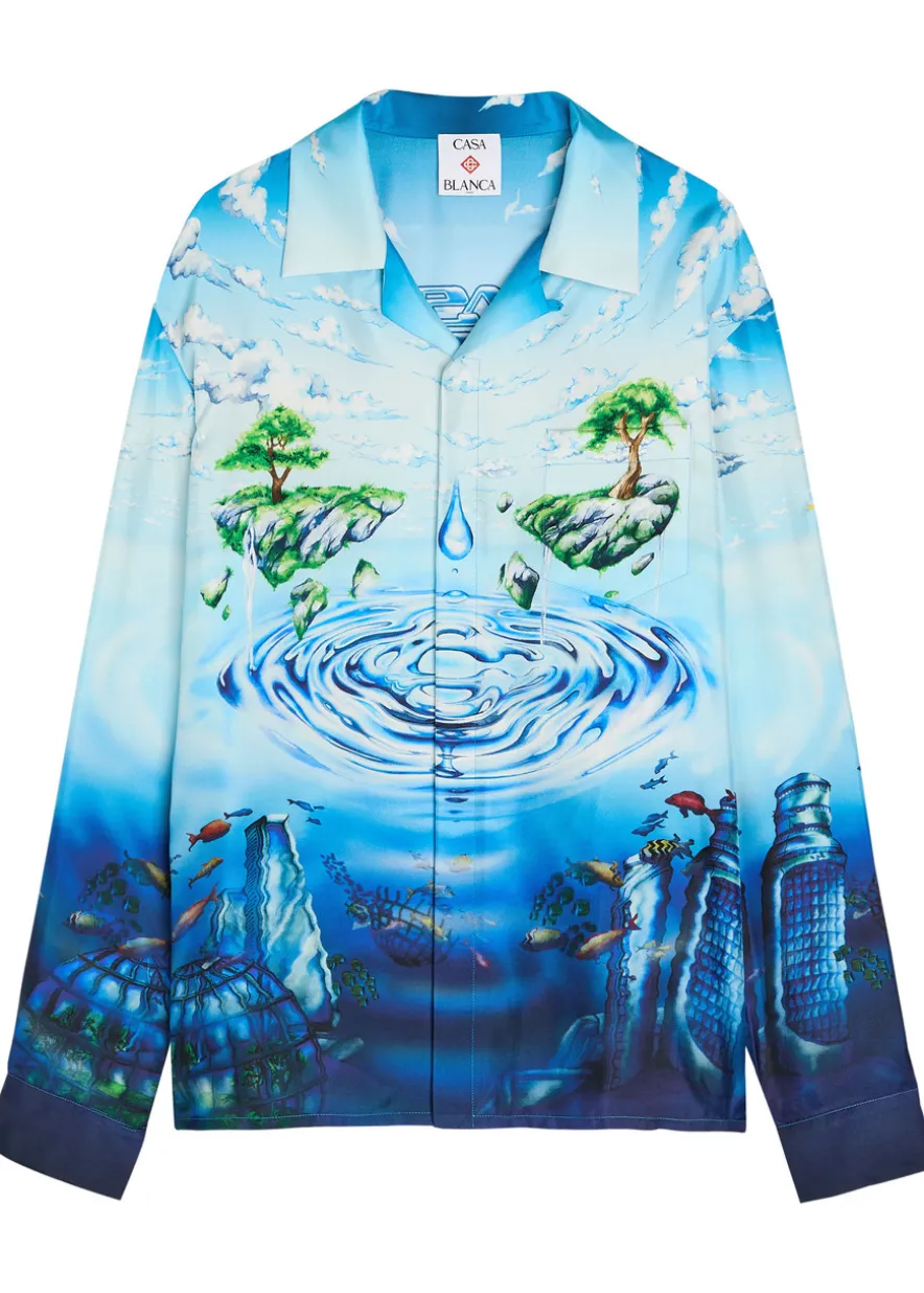 Lost Atlantis printed silk shirt