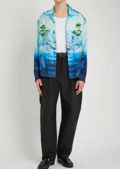 Lost Atlantis printed silk shirt