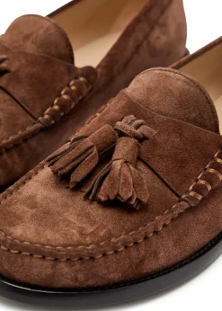 Lottie tassel suede loafers
