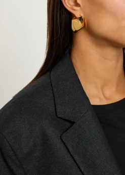 Lotus medium 18kt gold-plated earrings