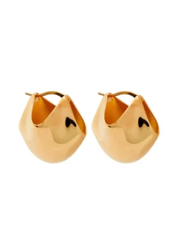 Lotus medium 18kt gold-plated earrings