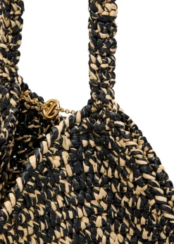 Lotus medium raffia tote bag