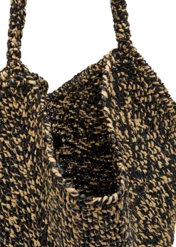 Lotus medium raffia tote bag