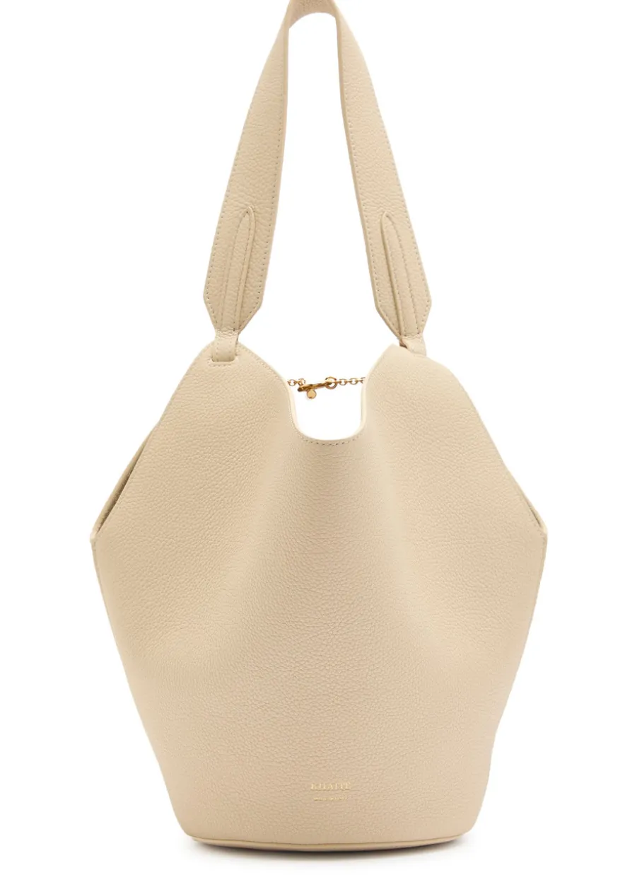 Lotus mini grained leather tote bag