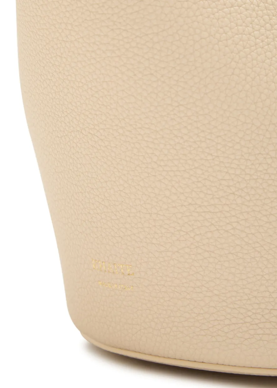 Lotus mini grained leather tote bag