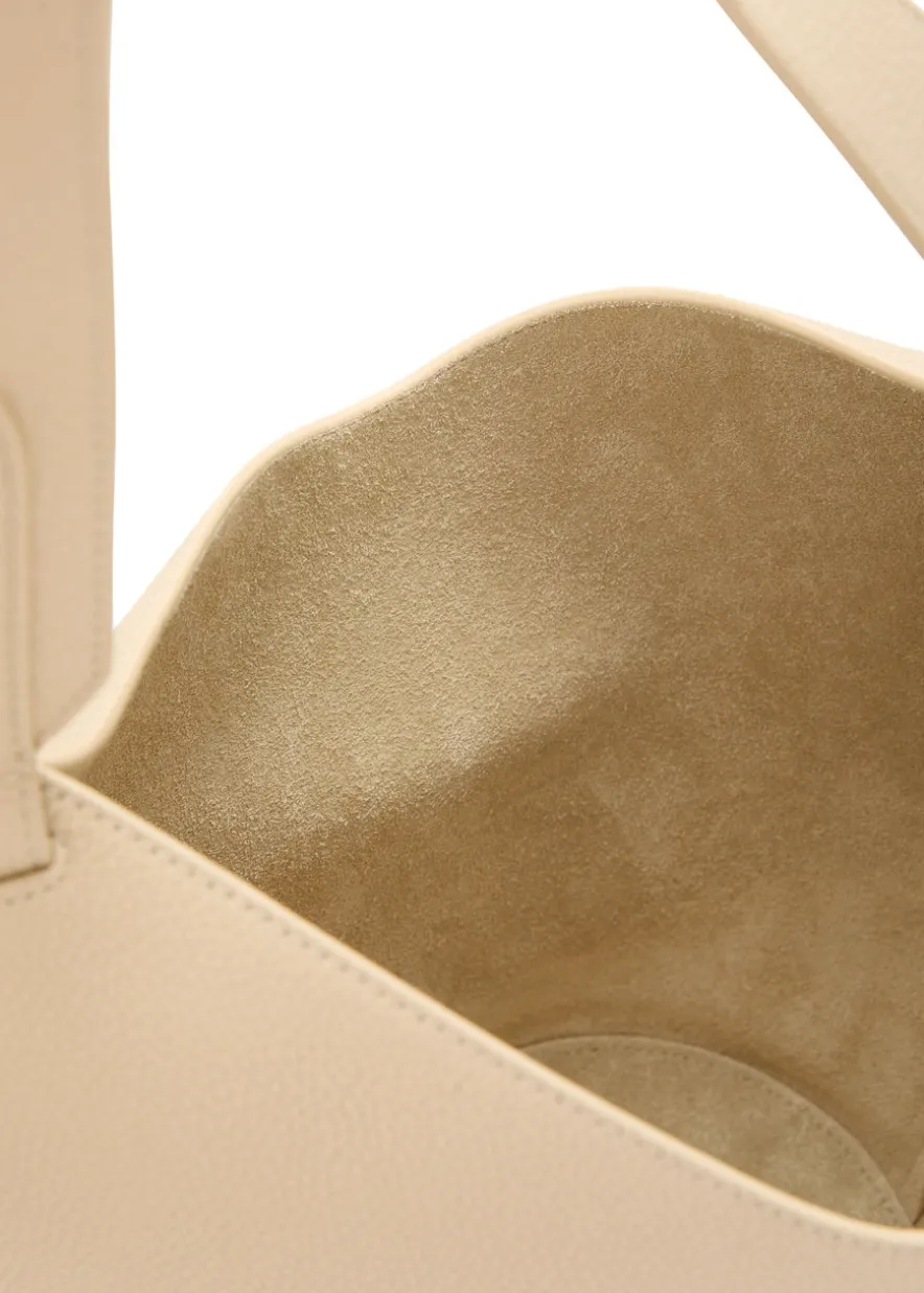 Lotus mini grained leather tote bag