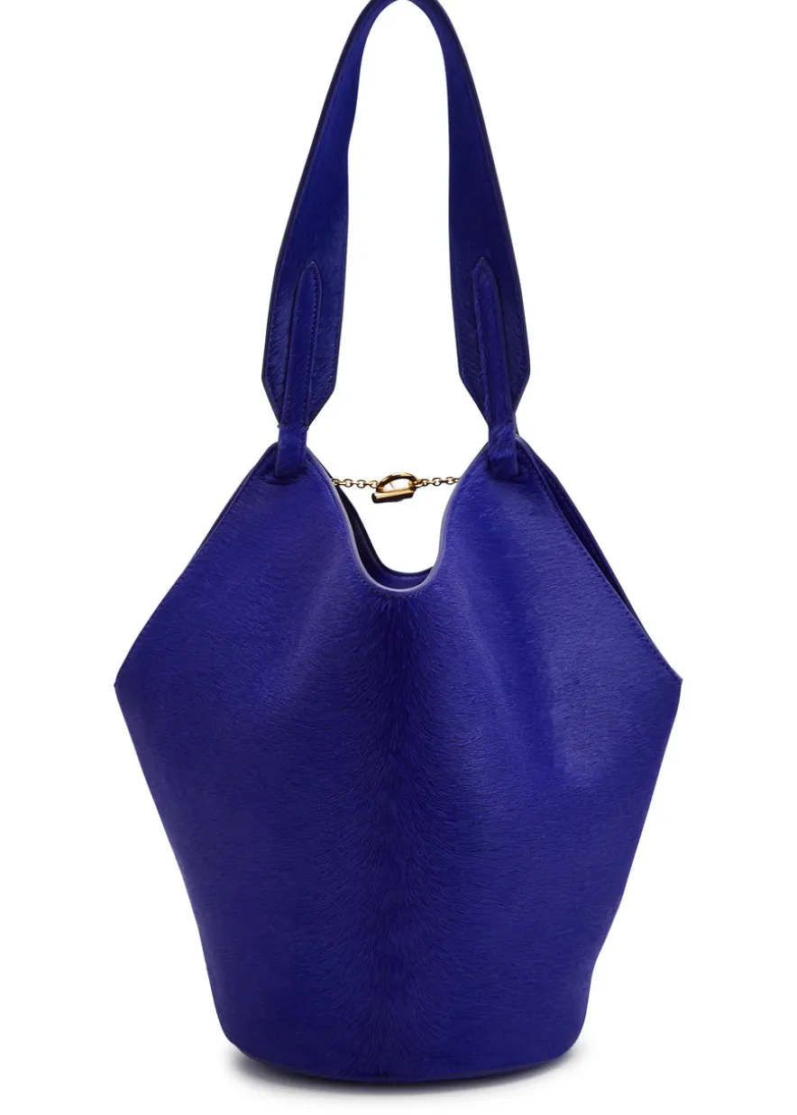 Lotus mini suede tote bag