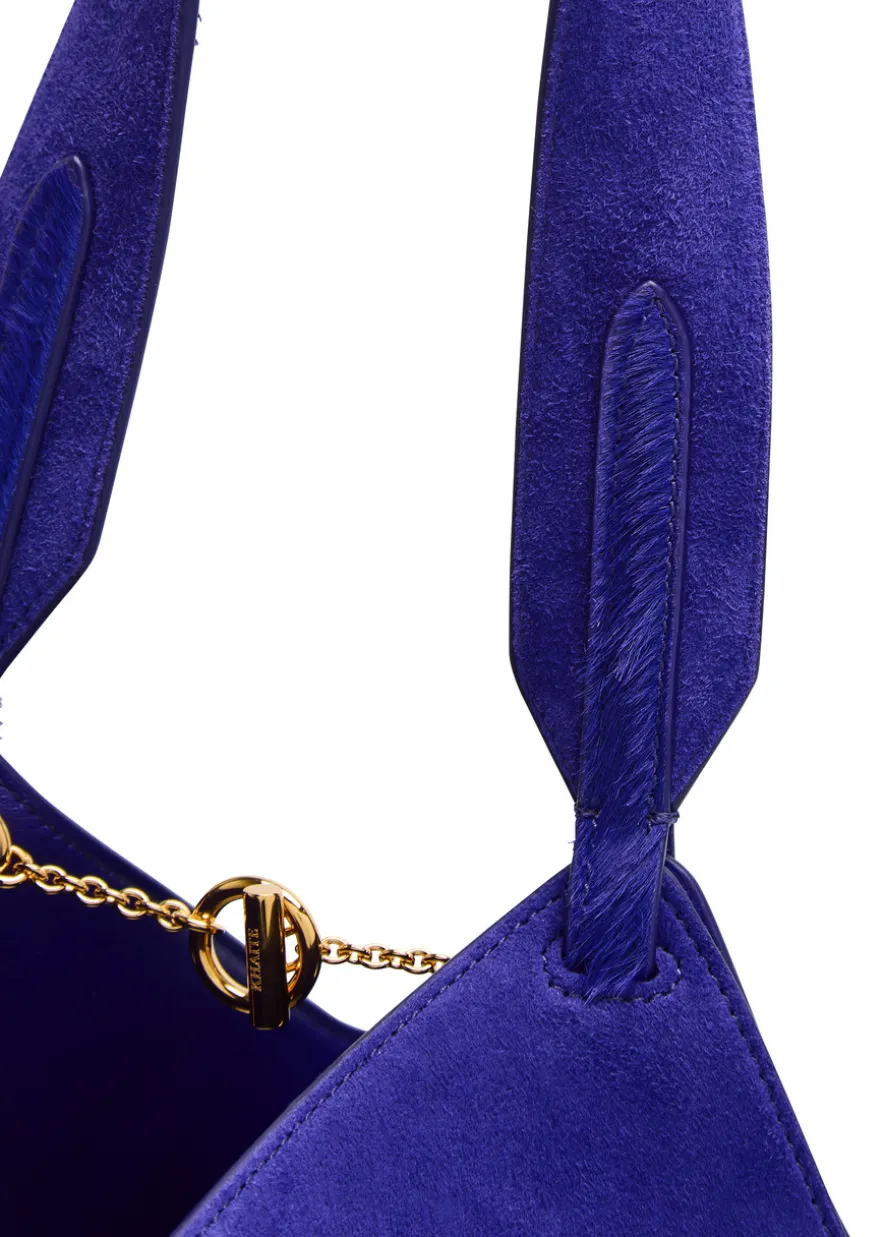 Lotus mini suede tote bag