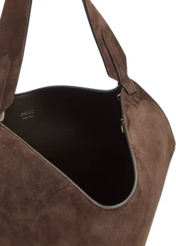 Lotus mini suede tote bag