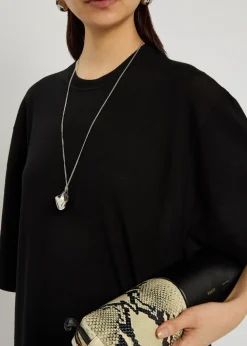 Lotus small palladium-plated necklace