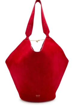 Lotus small suede tote