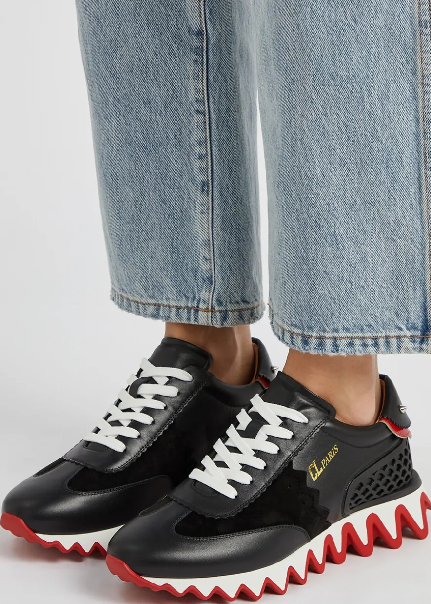 Loubishark Donna black leather sneakers