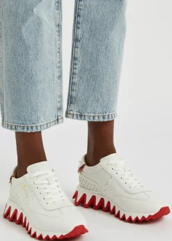 Loubishark Donna white leather sneakers