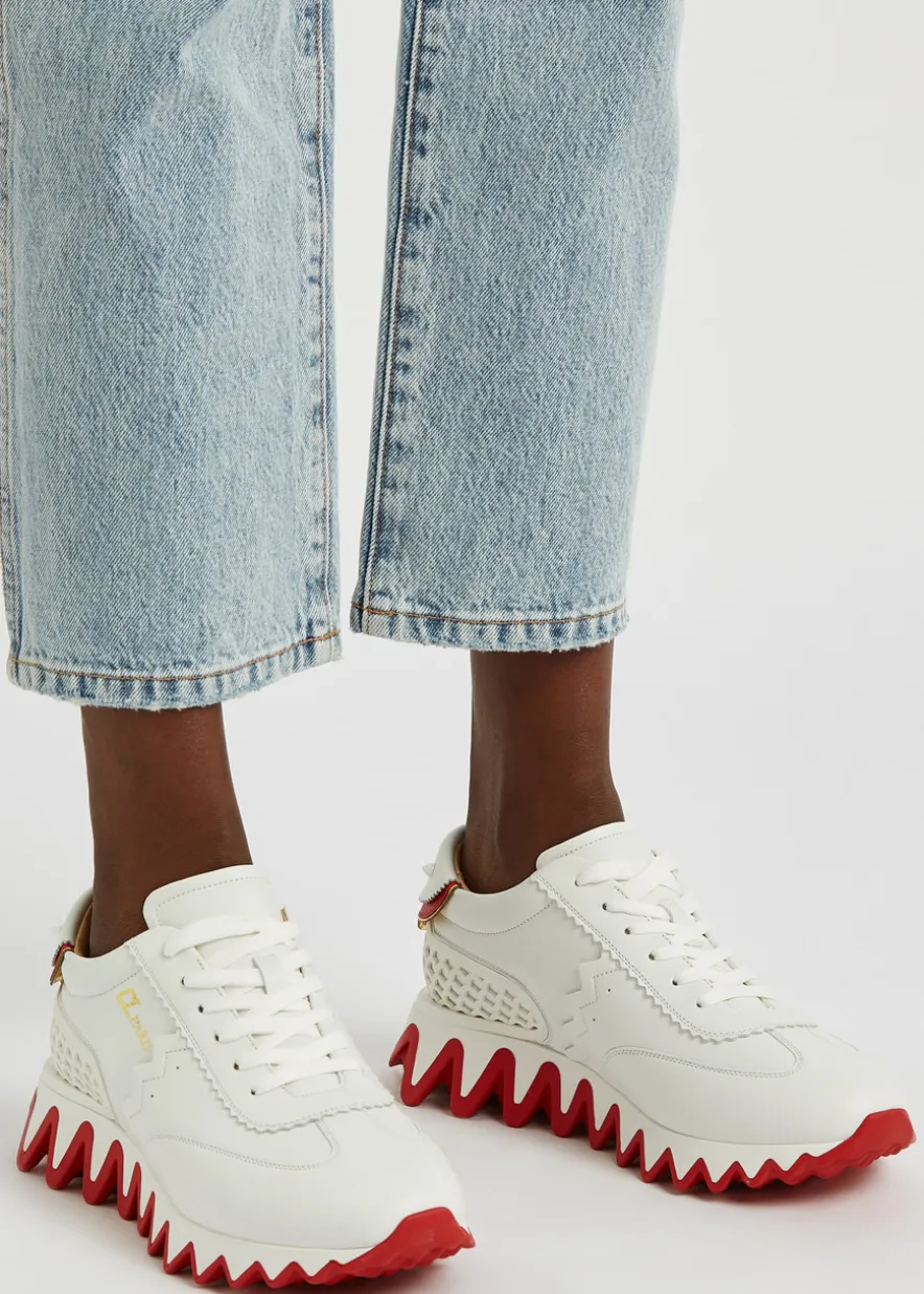 Loubishark Donna white leather sneakers