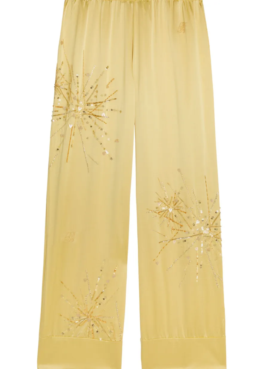 Louis embellished stretch-silk trousers