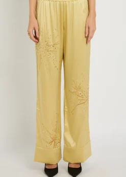 Louis embellished stretch-silk trousers