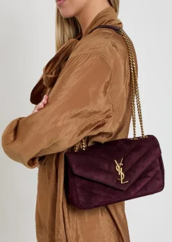 LouLou small quilted suede shoulder bag