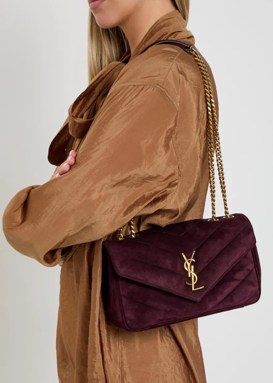 LouLou small quilted suede shoulder bag