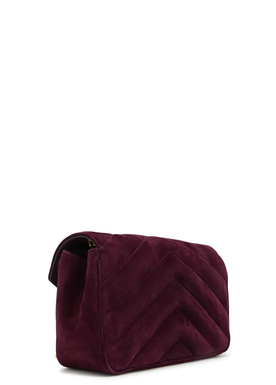 LouLou small quilted suede shoulder bag