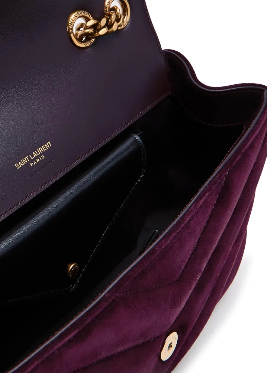LouLou small quilted suede shoulder bag